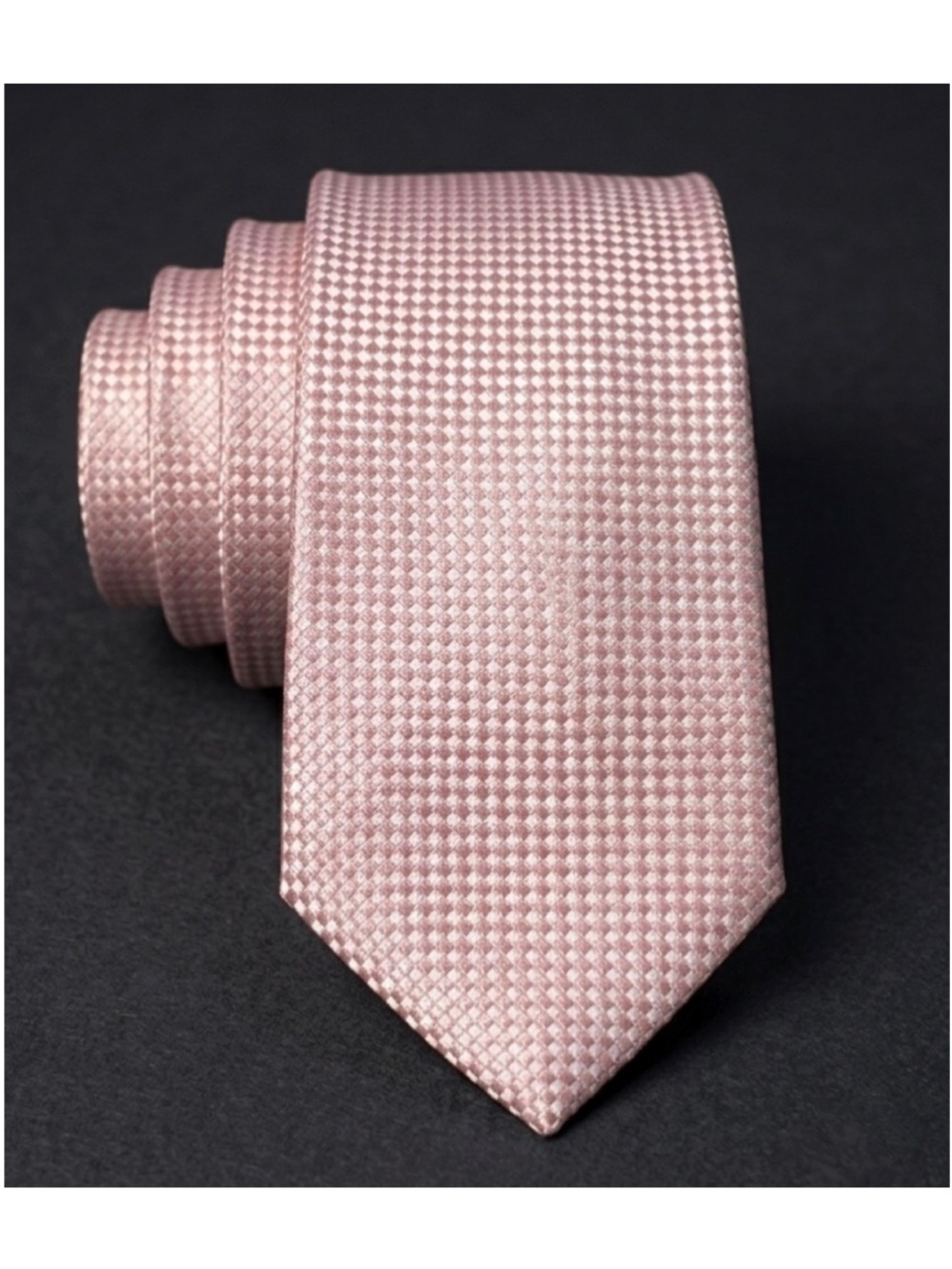 Donald J. Trump Signature Collection Pastel Pink Silk Tie Basket Weave Pattern